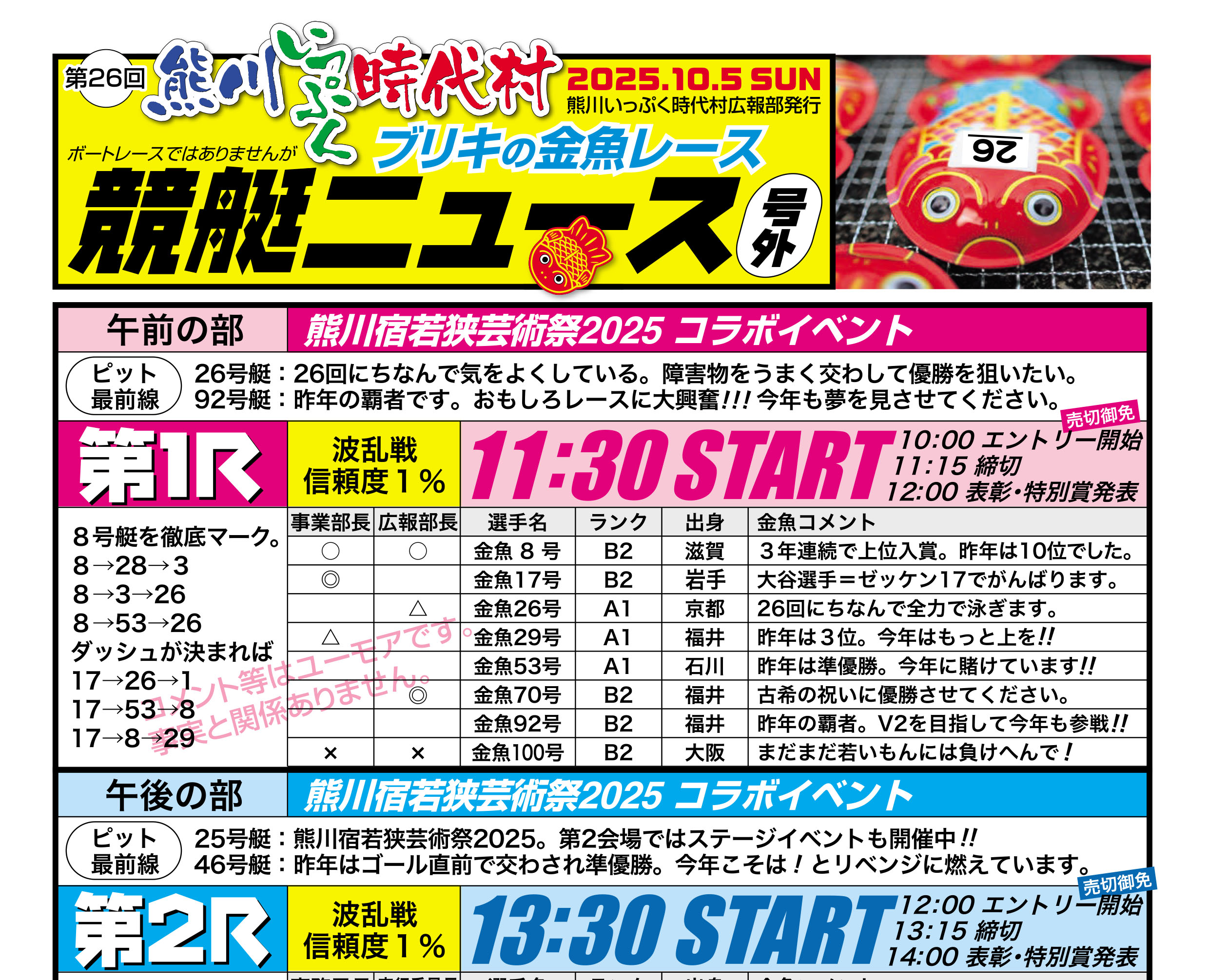 10/5(日)　第26回 熊川いっぷく時代村